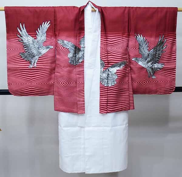 七五三 五歳 男児 羽織袴フルセット M寸 豪華絢爛 黒地 紋袴 生地