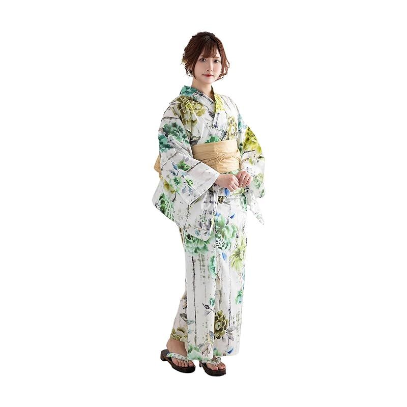 ゆかた館グレース 浴衣 5点セット ブルー 椿 つばき Sサイズ