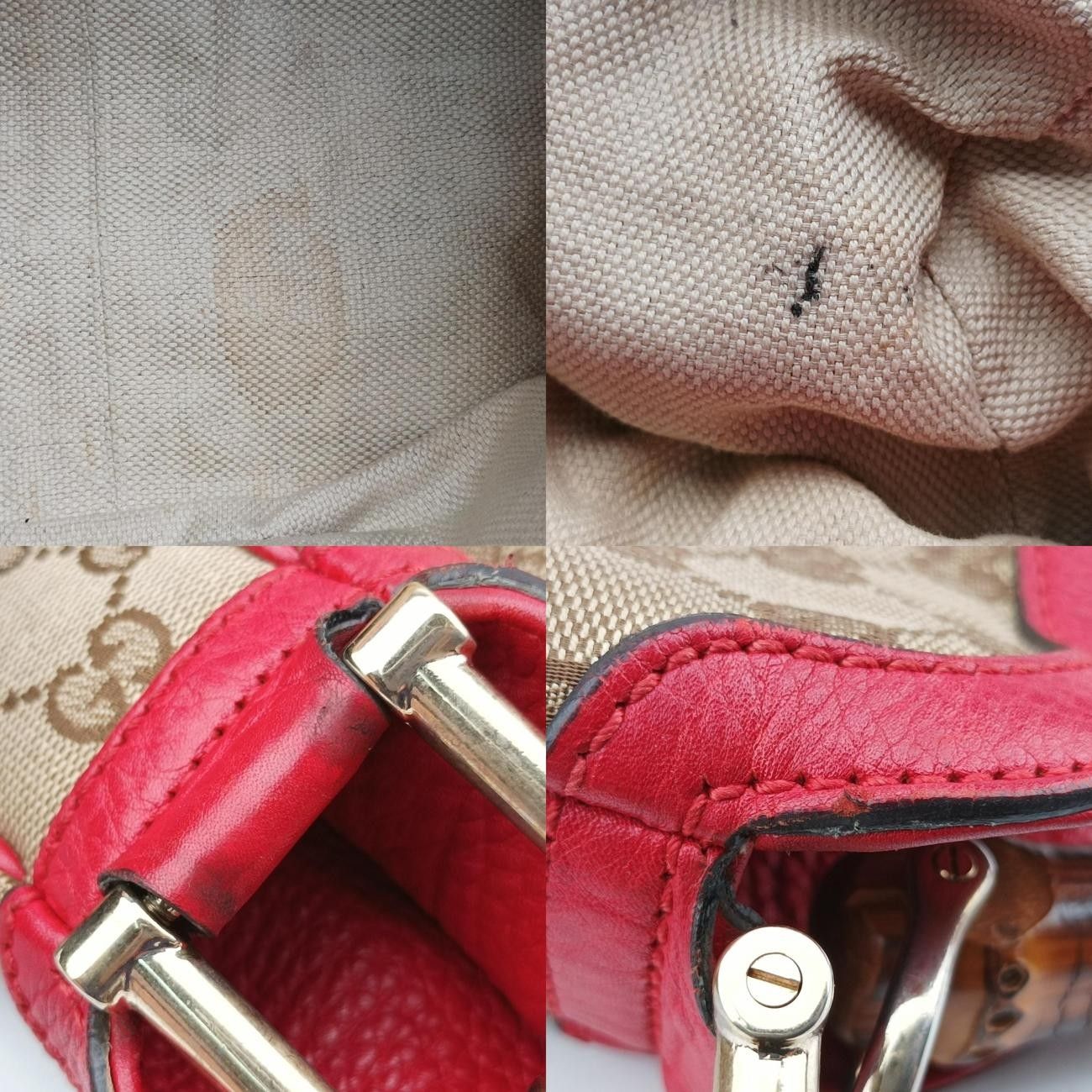 グッチGucciバンブーレッドxピンクキャンバス×レザー282315H011996565