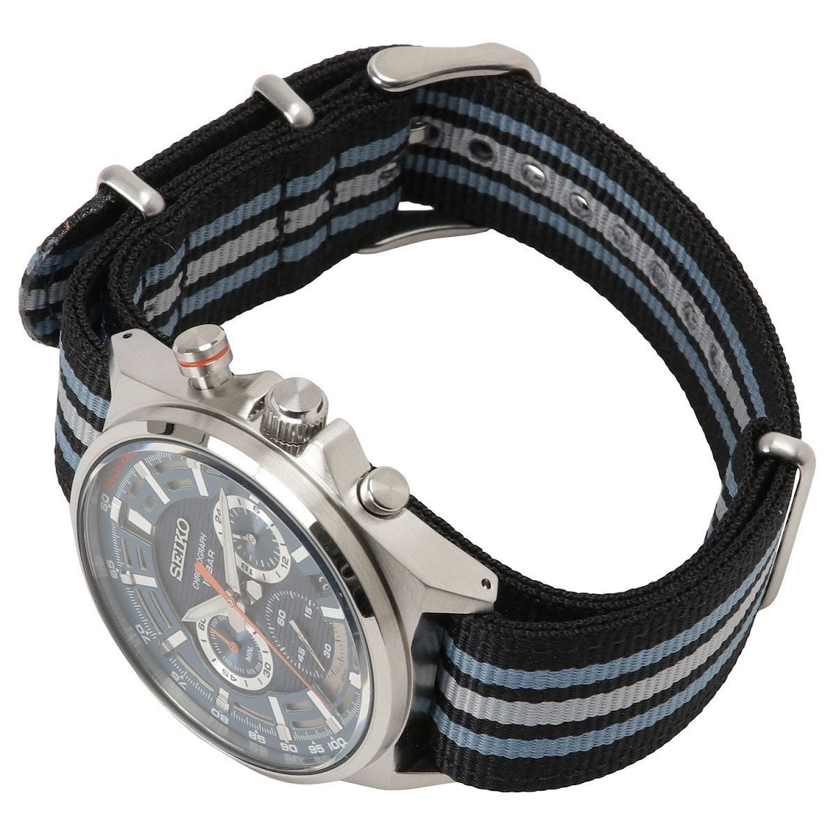 SEIKO セイコー SSB409P1 クロノグラフ アナログ ウォッチ 腕時計 クォーツ 電池式 メンズ ホワイト ブルー ブラック