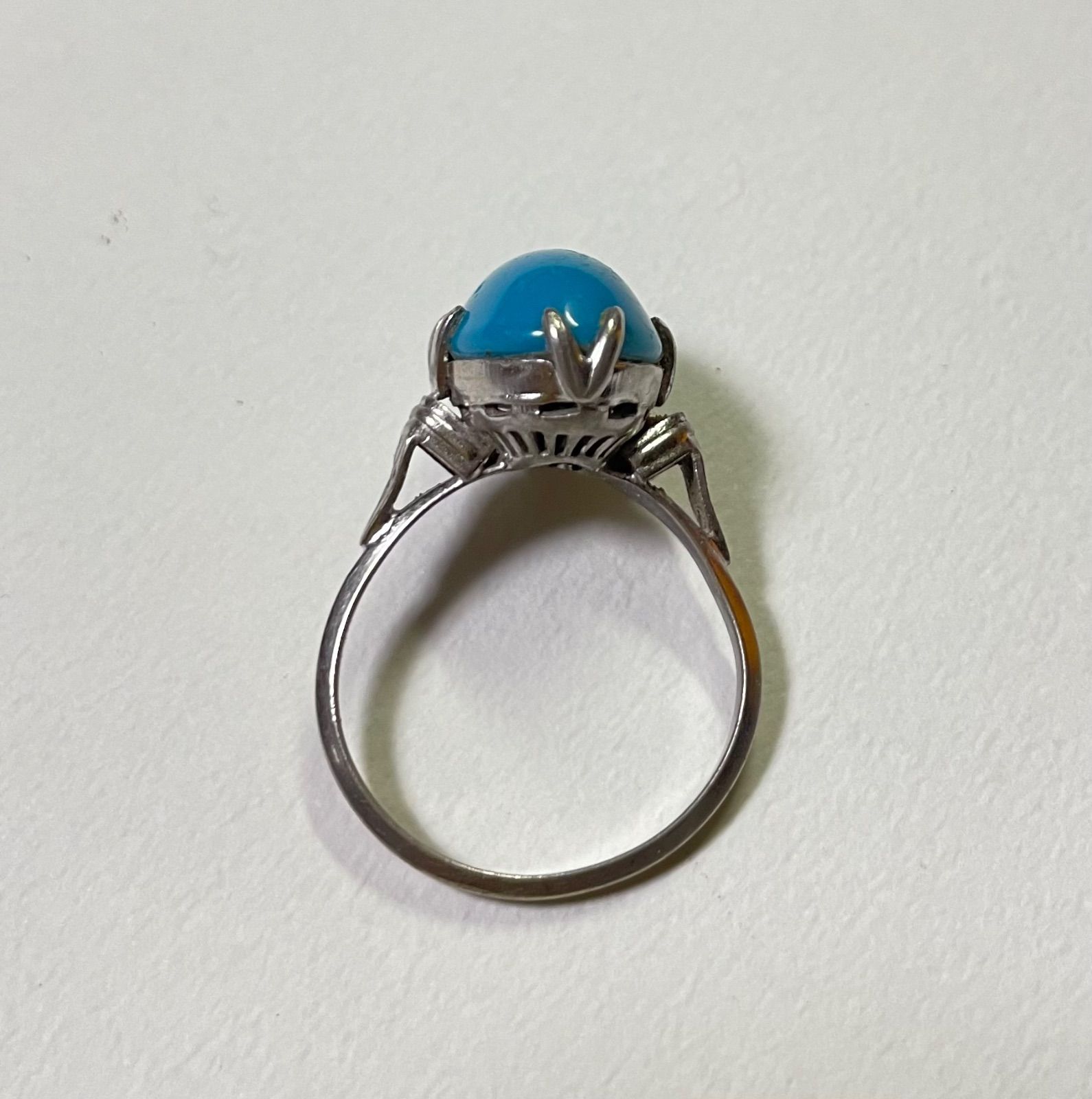 ターコイズ シルバーリング トルコ石　インディアンジュエリー ナンバーエイト ターコイズ トルコ石 シルバー リング 指輪 25号
