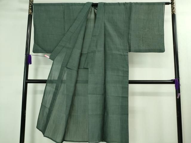 平和屋着物 上 夏物 男性 本場小千谷ちぢみ 麻 色無地 豆がら茶色 DZAB0177kh5