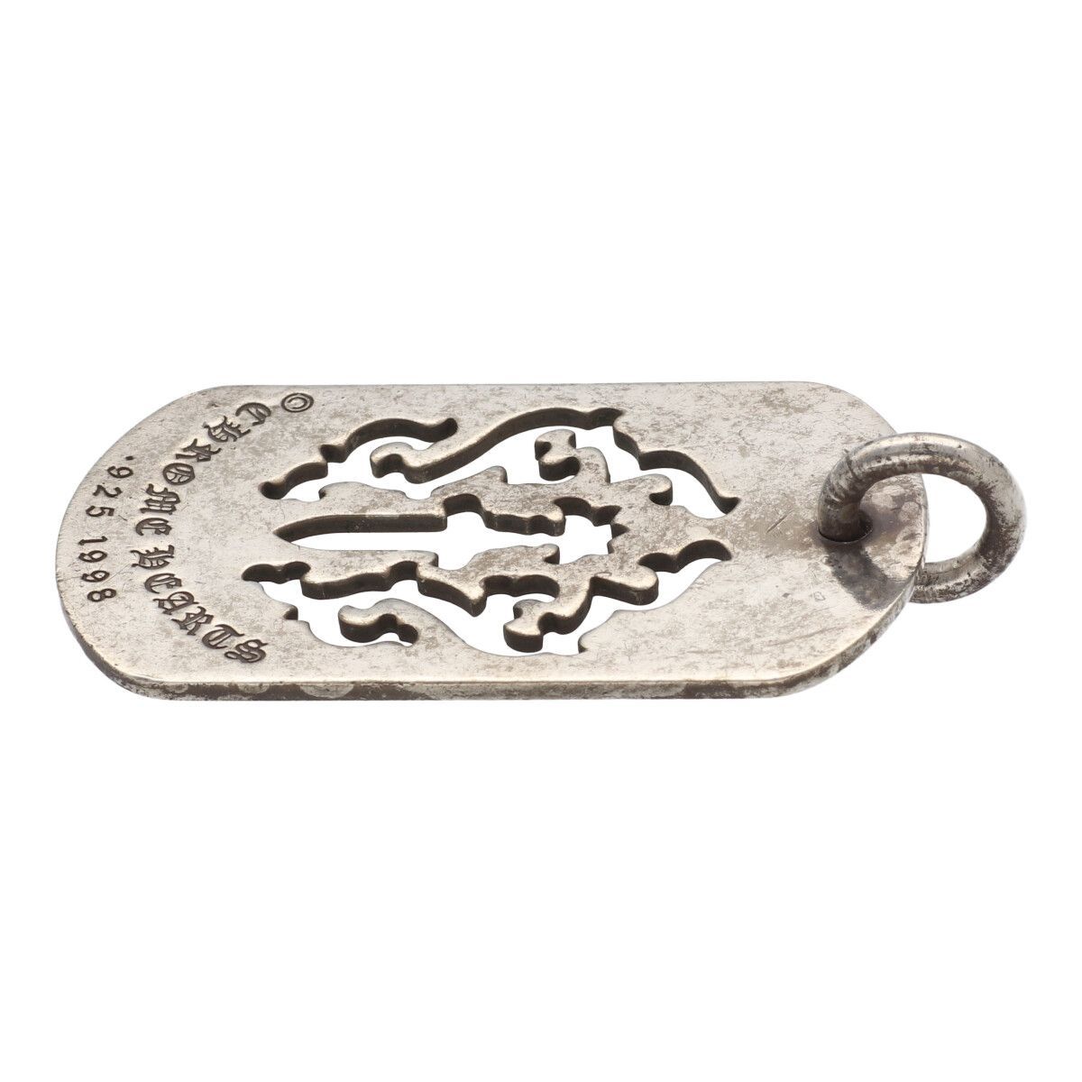中古】 CHROME HEARTS クロムハーツ ダガーカットアウトドッグタグ