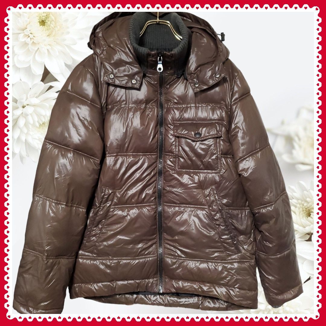 Z1243 TimeFlies フェイク ダウンジャケット アウター 上着 (L) 茶