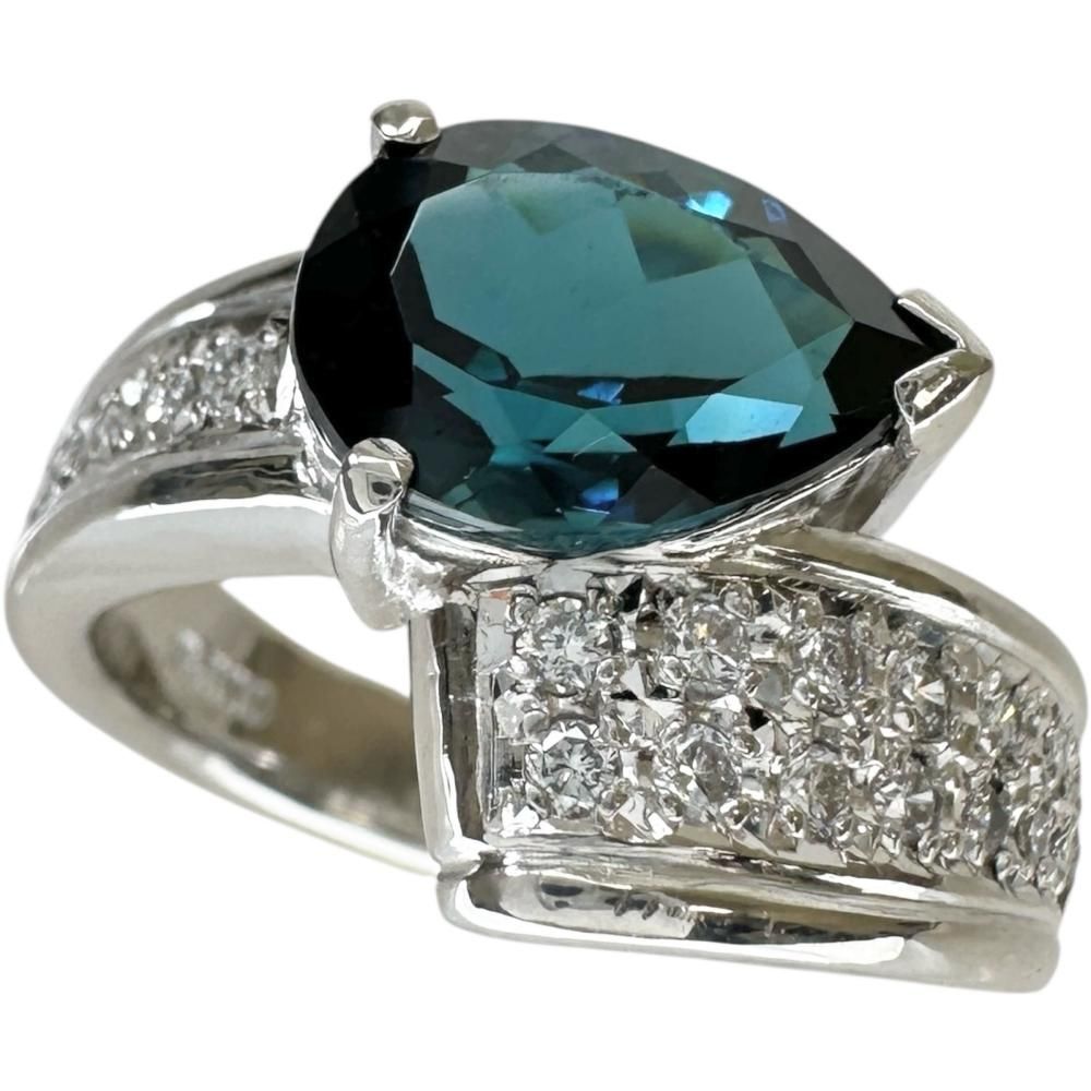 12号 インディゴライトトルマリン 2.38ct ダイヤモンド 0.22ct リング 