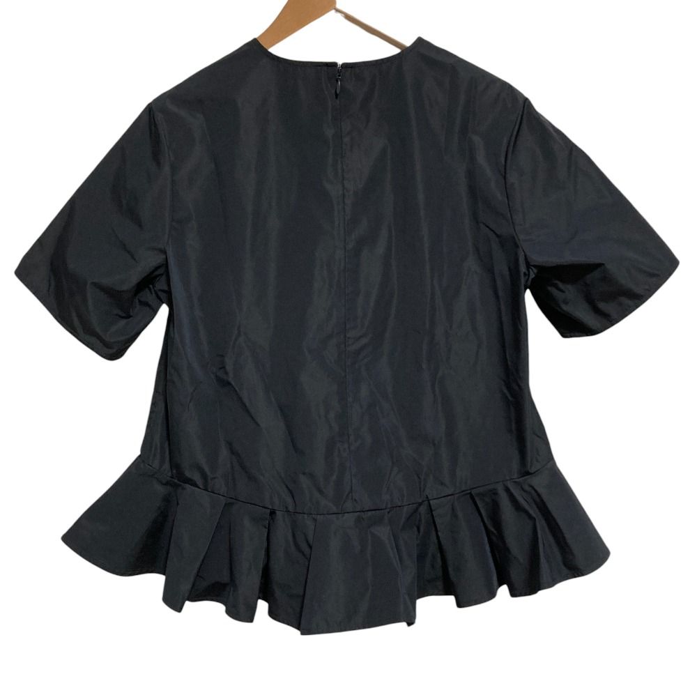 美品 MW TOKYO エムダブリュー SILK TAFFETA PEPLUM TUCK BLOUSE 半袖 ペプラム ブラウス プルオーバー 38サイズ ブラック レディース 古着 中古 美品 MW TOKYO エムダブリュー SILK TAFFETA PEPLUM TUCK BLOUSE