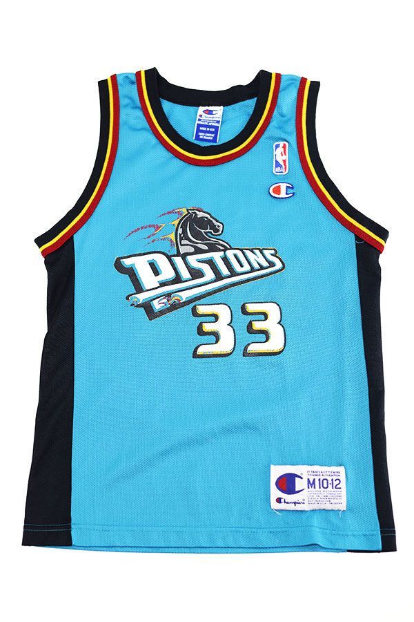 Used kids 90s USA Champion Pistons No33 Grant Hill Game Shirt Size