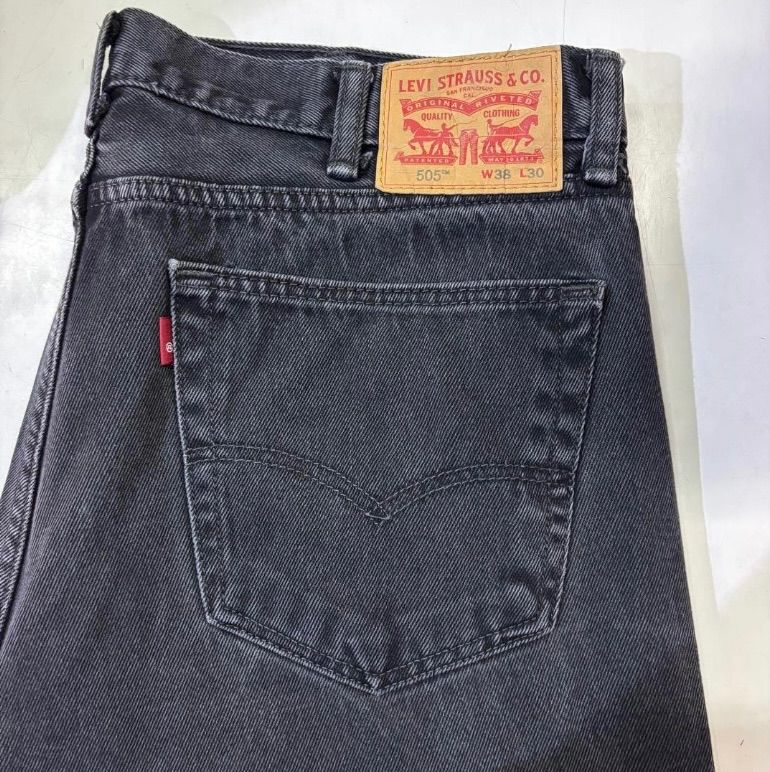  USA古着 Levi s 505 ブラックデニムパンツ ワイド ストレート その他 デニム ジーンズ