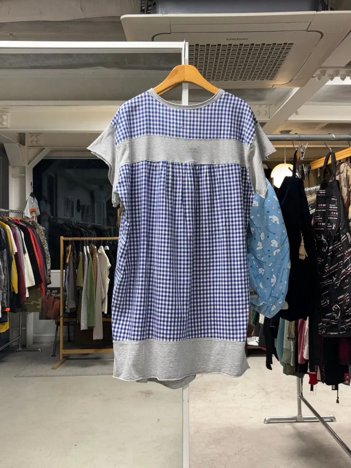 フラボア ギンガムチェック カットオフ チュニック