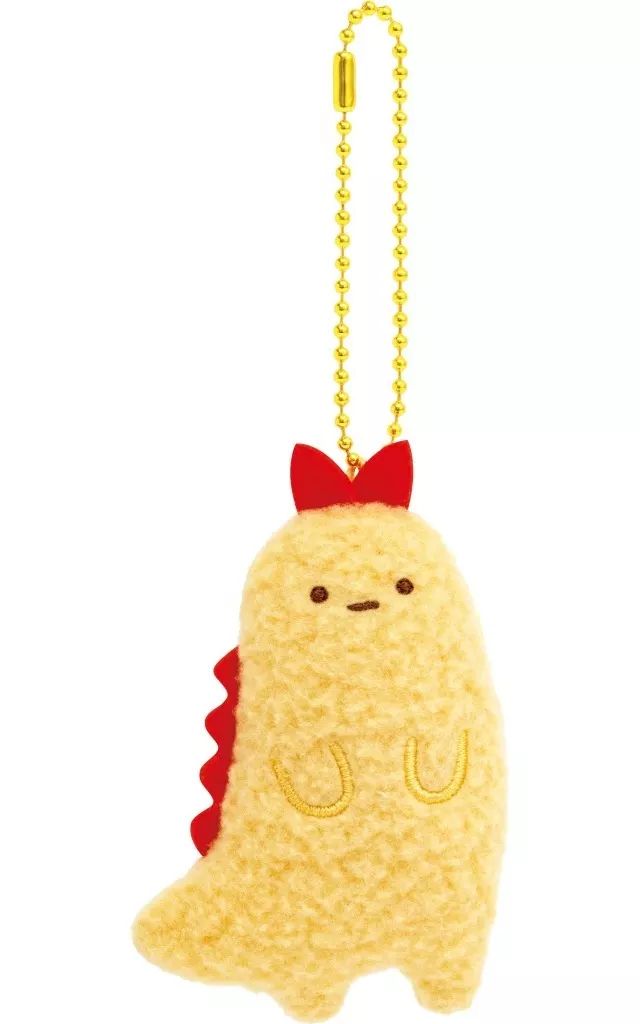 ぶらさげマスコットバッジ（もしもすみっコが進化したら？・えびふらいのしっぽ 新品】バッジ・ビンズ えびふらいのしっぽ(進化B) もしもすみっ