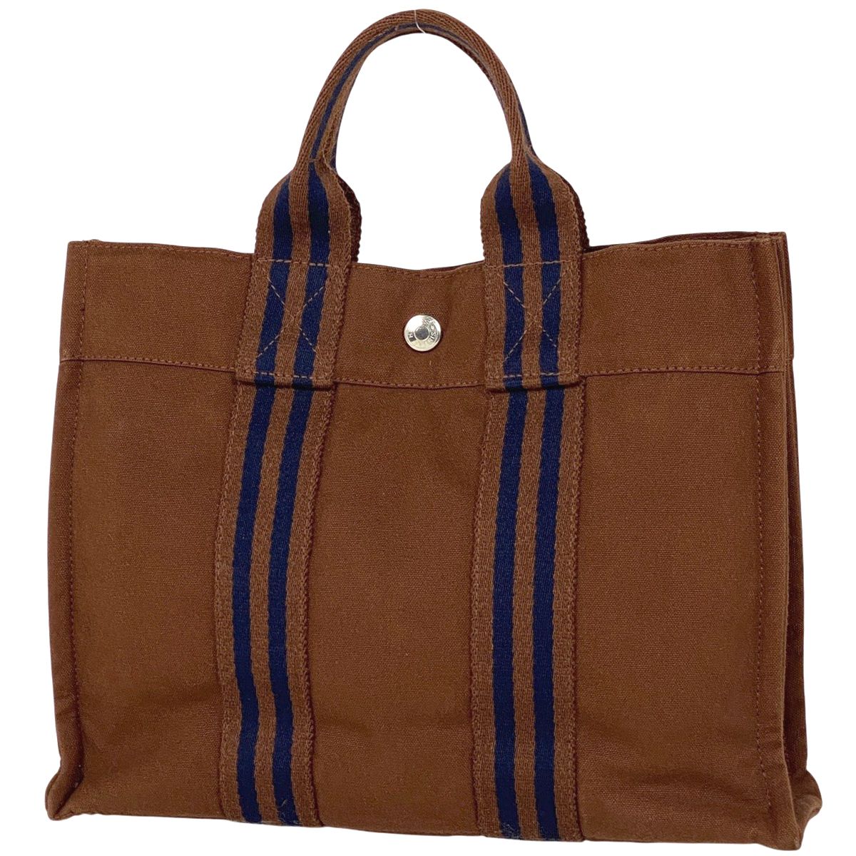 エルメス HERMES フールトゥ PM ハンドバッグ トートバッグ キャンバス ブラウン レディース