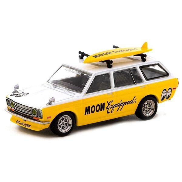 Tarmac Works ムーンアイズ ダットサン ブルーバード 510 ワゴン サーフボード付き ミニカー アメリカン雑貨