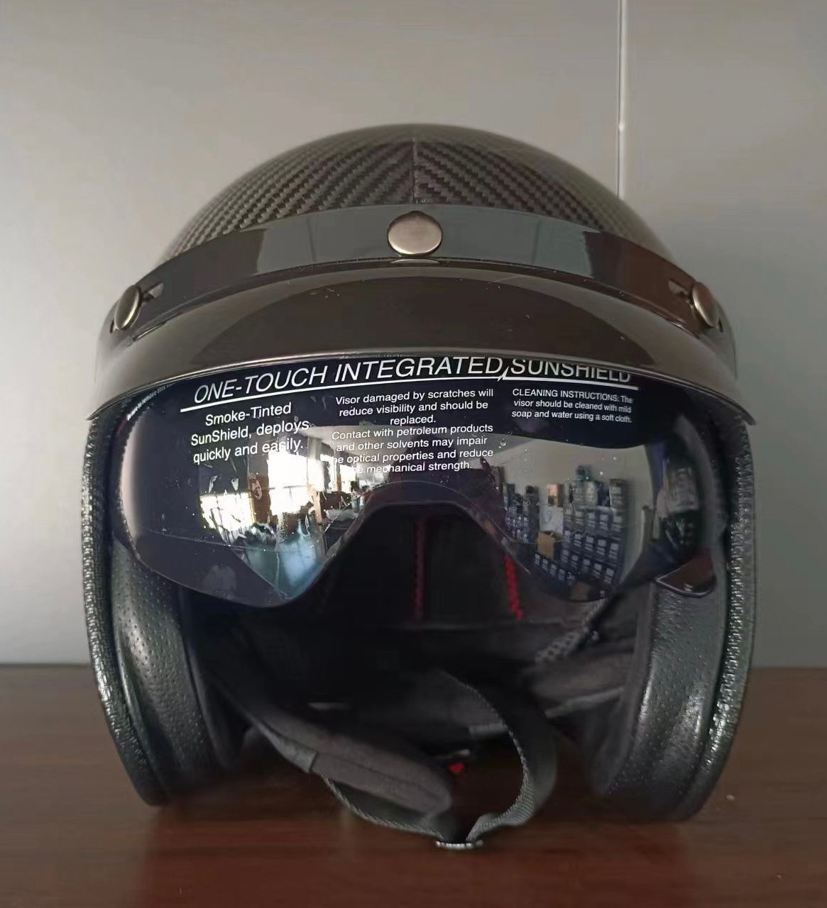 全国送料無料】高品質ジェットヘルメットカーボンファイバー製 リアル 