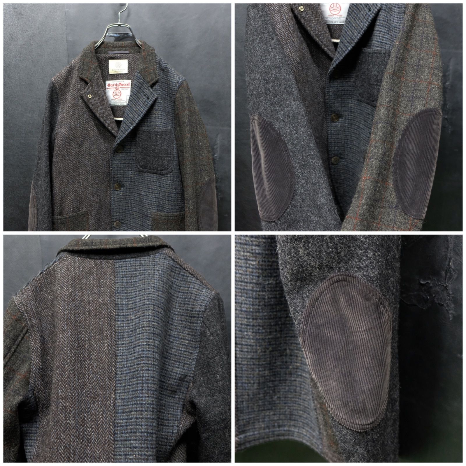 B&Y × Harris Tweed クレイジーカバーオール S テーラードジャケット ウール ユナイテッドアローズ ハリスツイード  BEAUTY&YOUTH クレイジーパターン - メルカリ