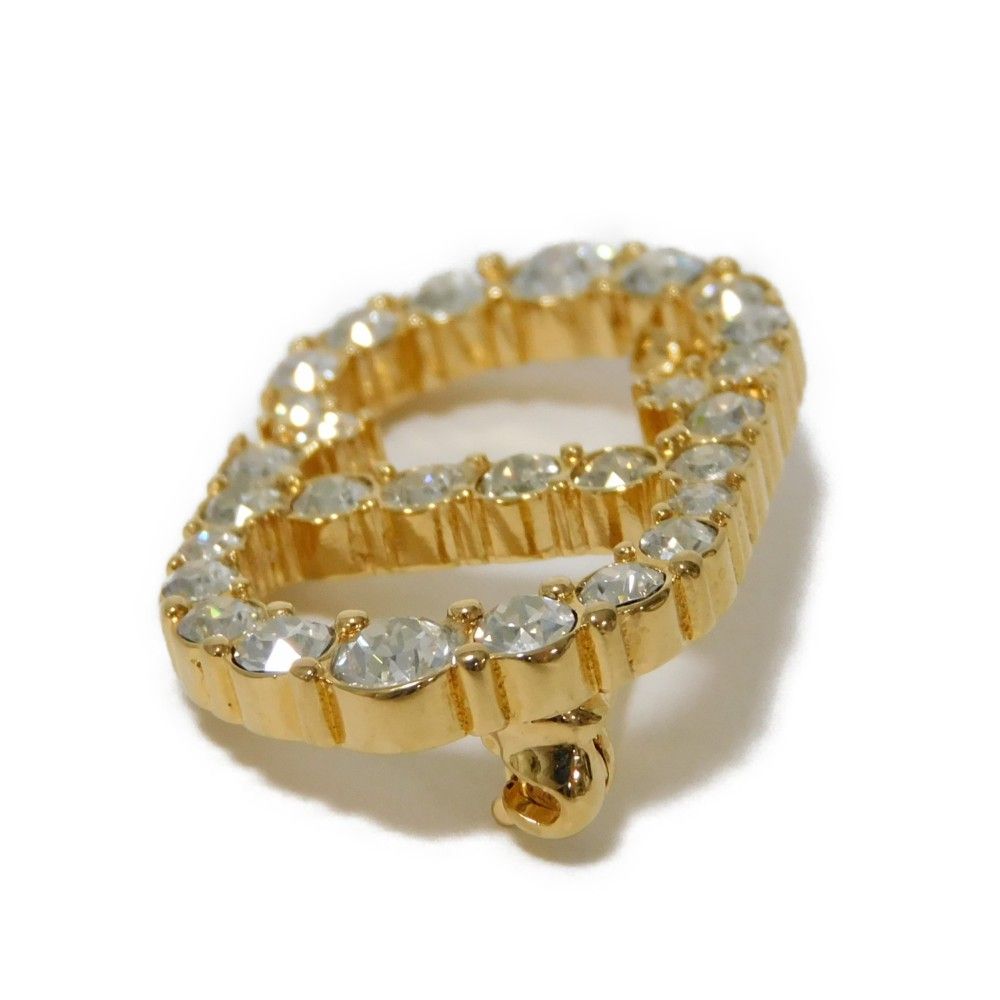 美品］現行 ディオール CLAIR D LUNE ラインストーン ブローチ 【公式