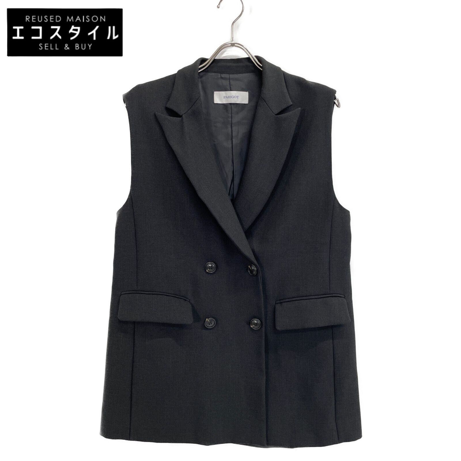parigot パリゴ ﾌﾞﾗｯｸ PL-JK01-24LS-RVS ﾊｰﾌﾚﾝｸﾞｽﾀﾞﾌﾞﾙﾍﾞｽﾄ F
