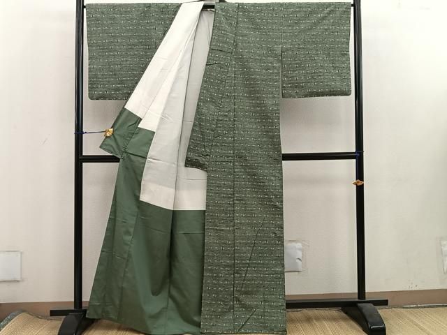 平和屋着物□上質な紬 幾何学文様 正絹 逸品 BAAU7245mz