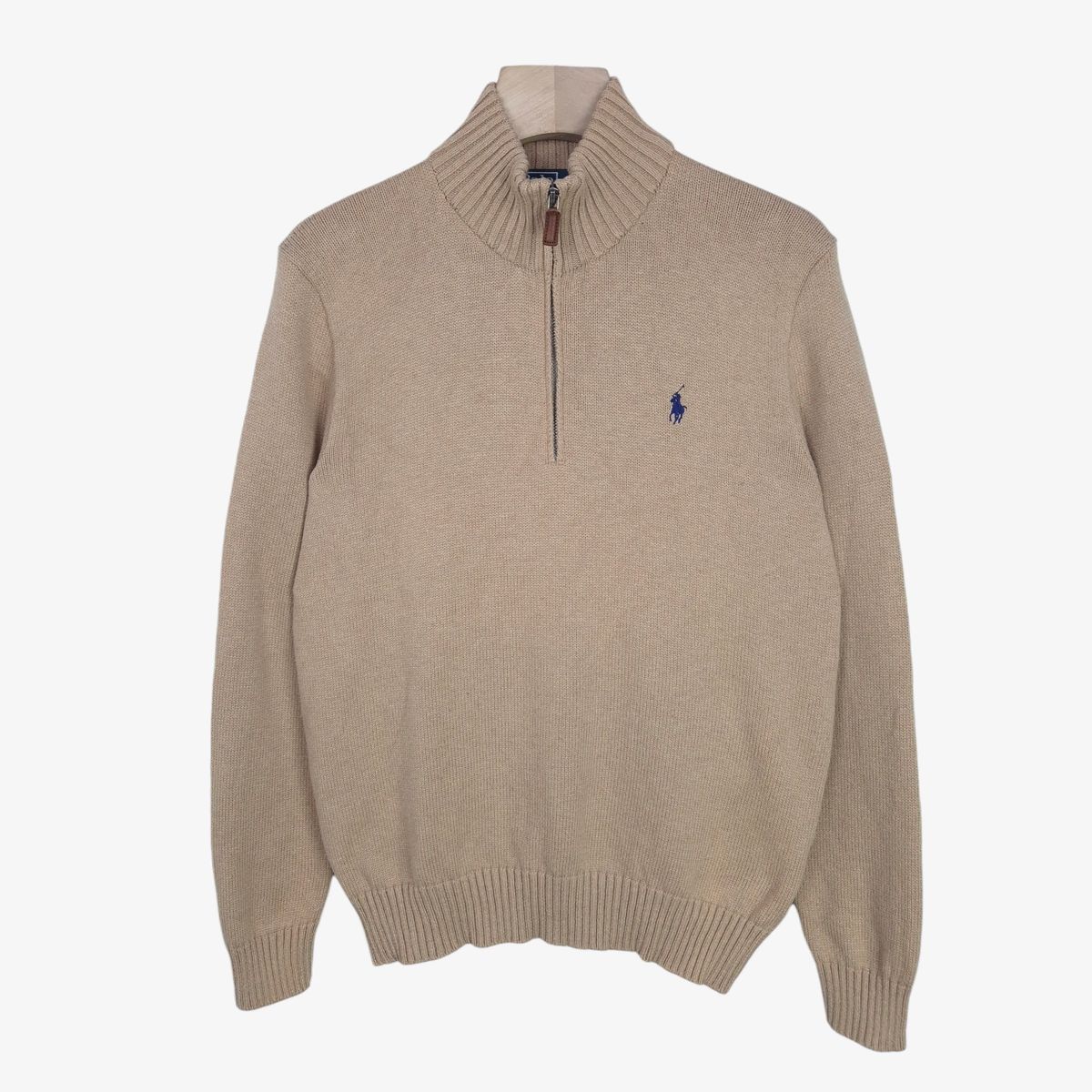 【雷市場（ポンジャン）商品韓国直送】 95 ポロ Ralph Lauren(ラルフローレン) ベージュ ハーフジップアップ コットン ニット セーター