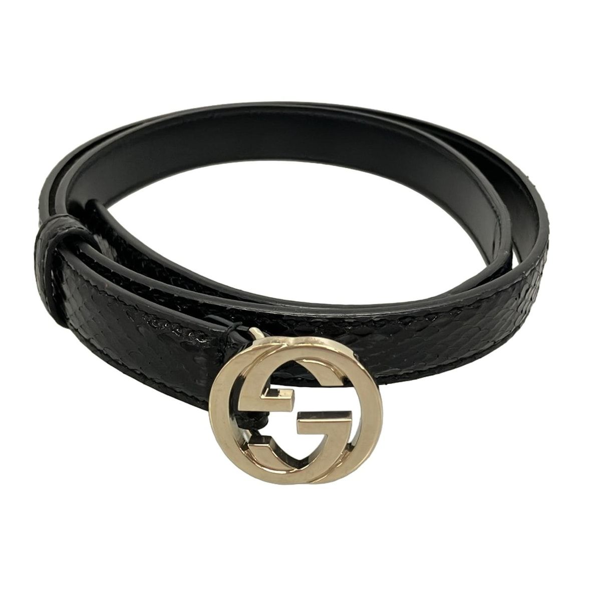 GUCCI グッチ ベルト 80|32 ダブルG 159614 ブラック×ゴールド