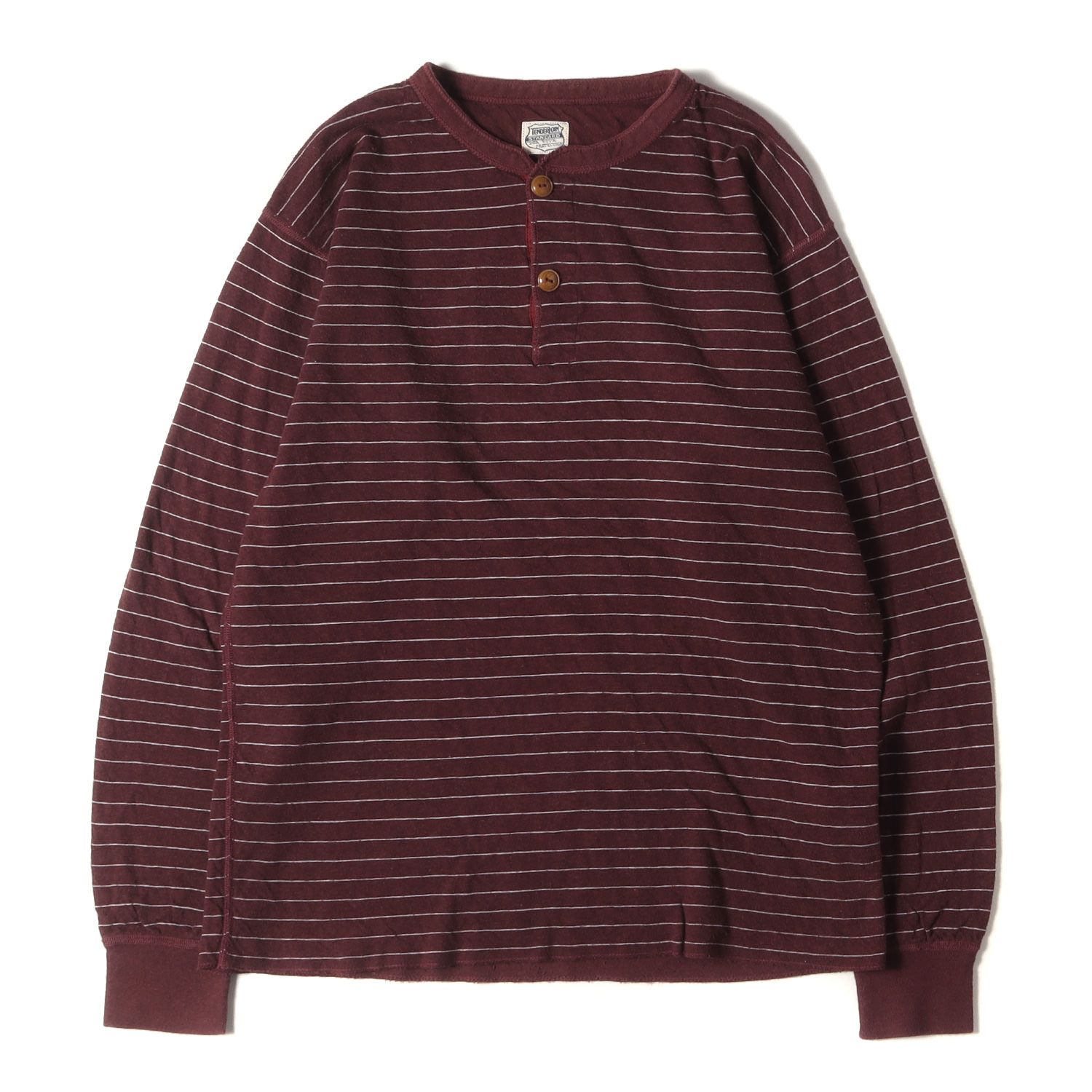 TENDERLOIN テンダーロイン Tシャツ サイズ:S ボーダー ヘンリーネック