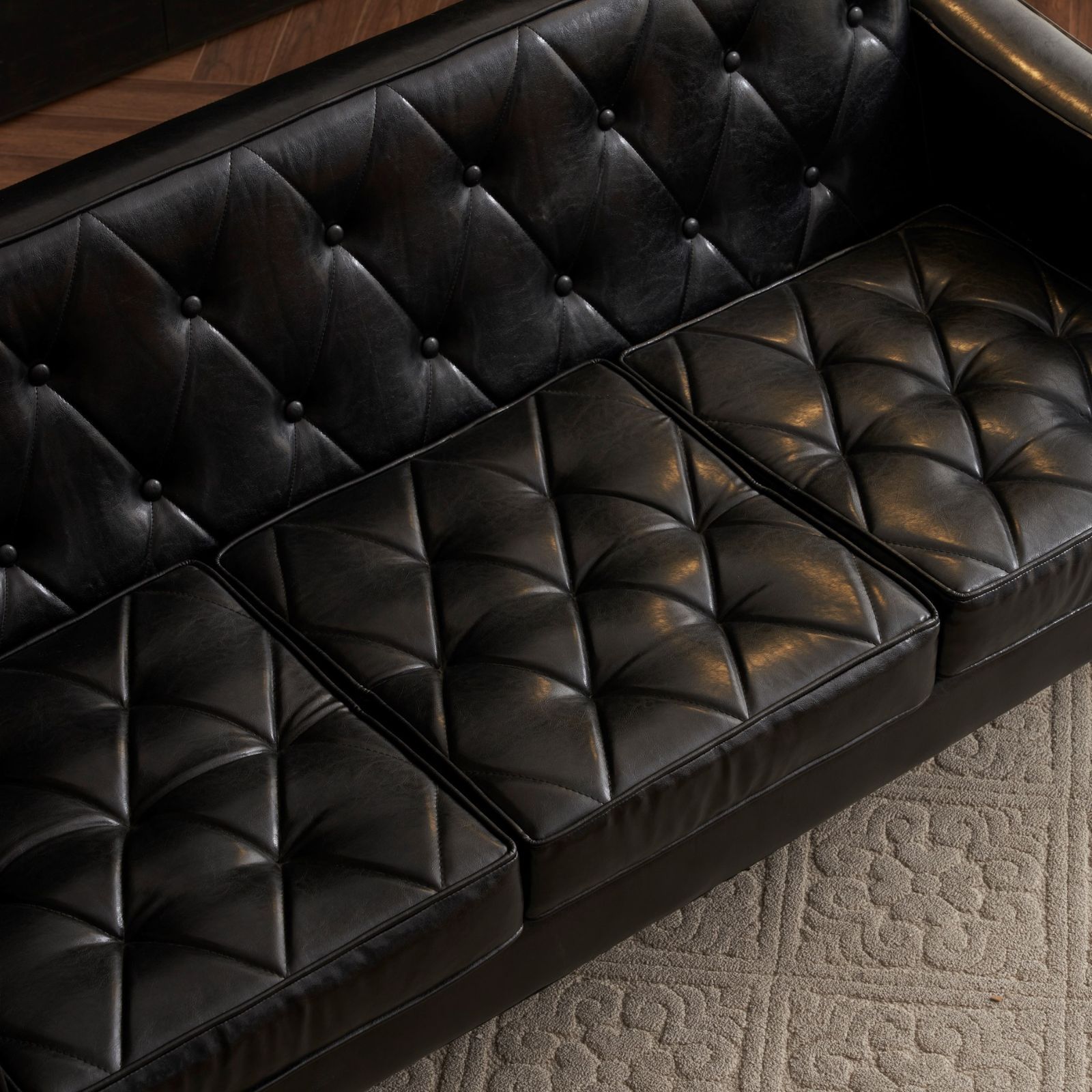 在庫一掃セール！2人掛けソファ ソファー ブラック・BLACK おしゃれ