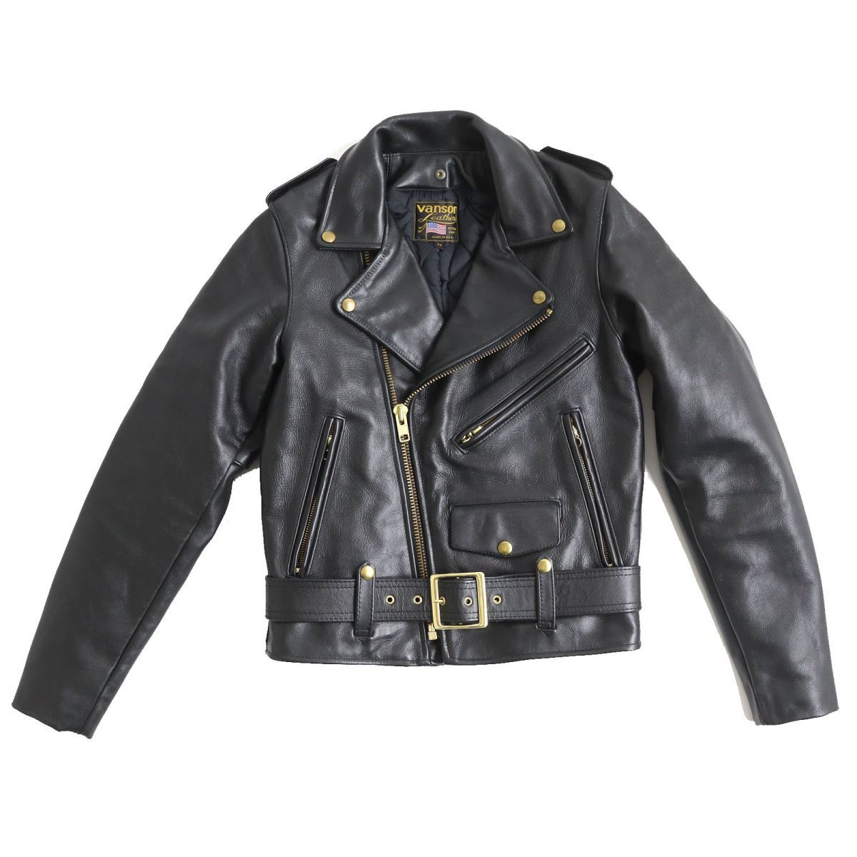 極美　バンソンライダースジャケット vanson 許可なく バンソン ライダーズジャケット メンズ