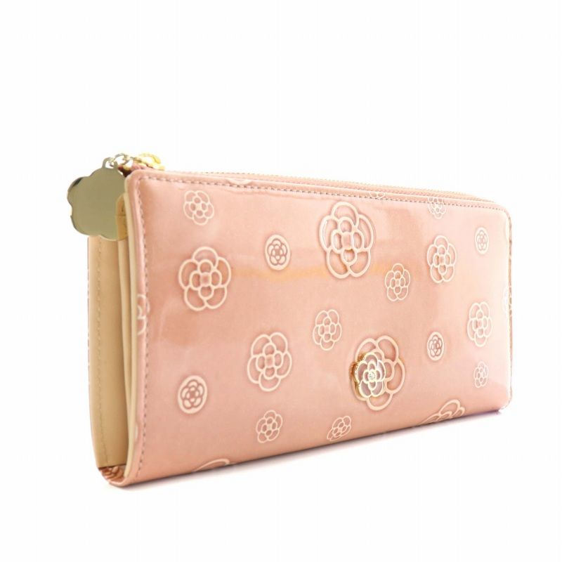 クレイサス CLATHAS 長財布 牛革 エナメル L字ファスナー 花柄