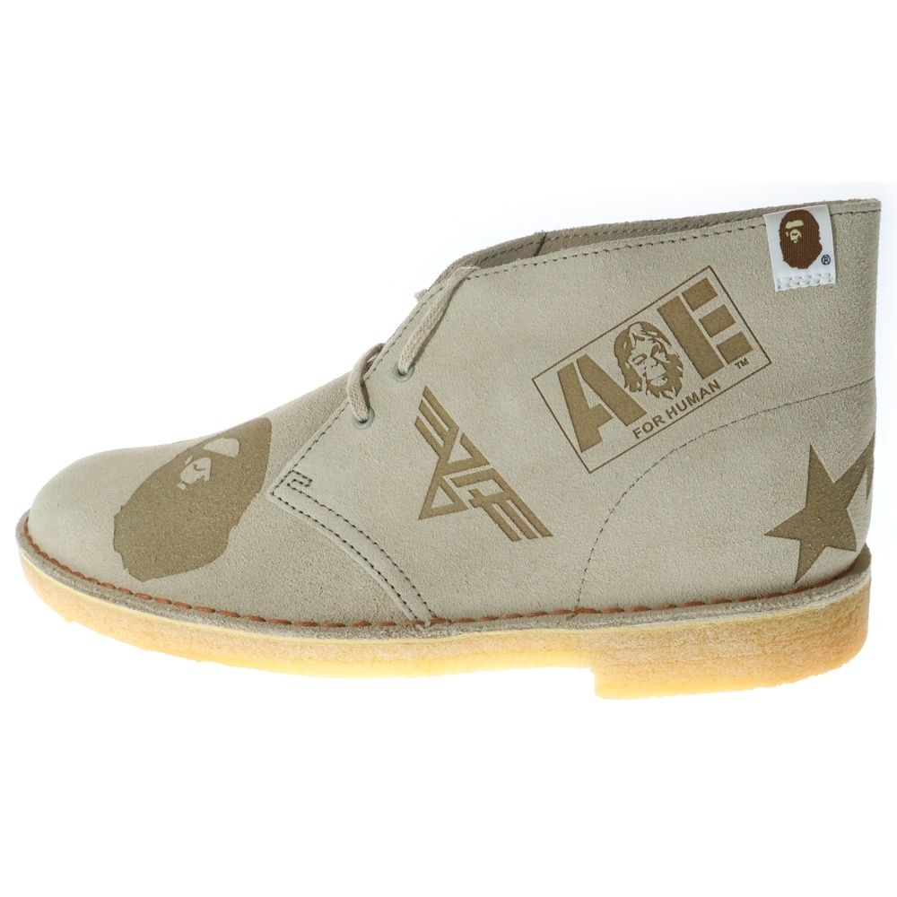 Clarks クラークス ×A BATHING APE DESERT BOOTS ア ベイシングエイプ スウェード デザートブーツ ベージュ 44