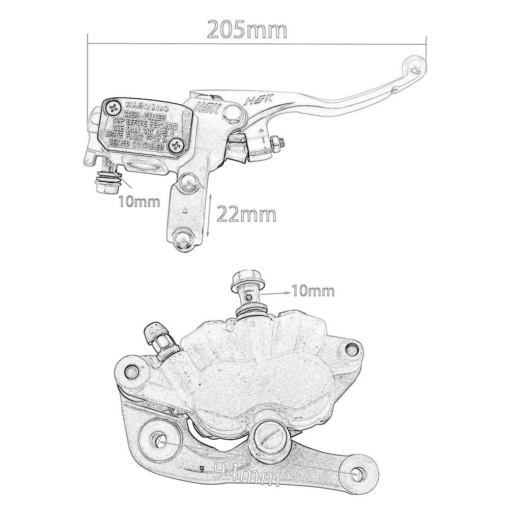 オートバイ用 フロント ブレーキ ポンプ アセンブリ キャリパー マスターシリンダー オイルホース アダプター装置 MXC SXS EXC SXF XCW モトクロス対応 BRIGHTFACE_UK