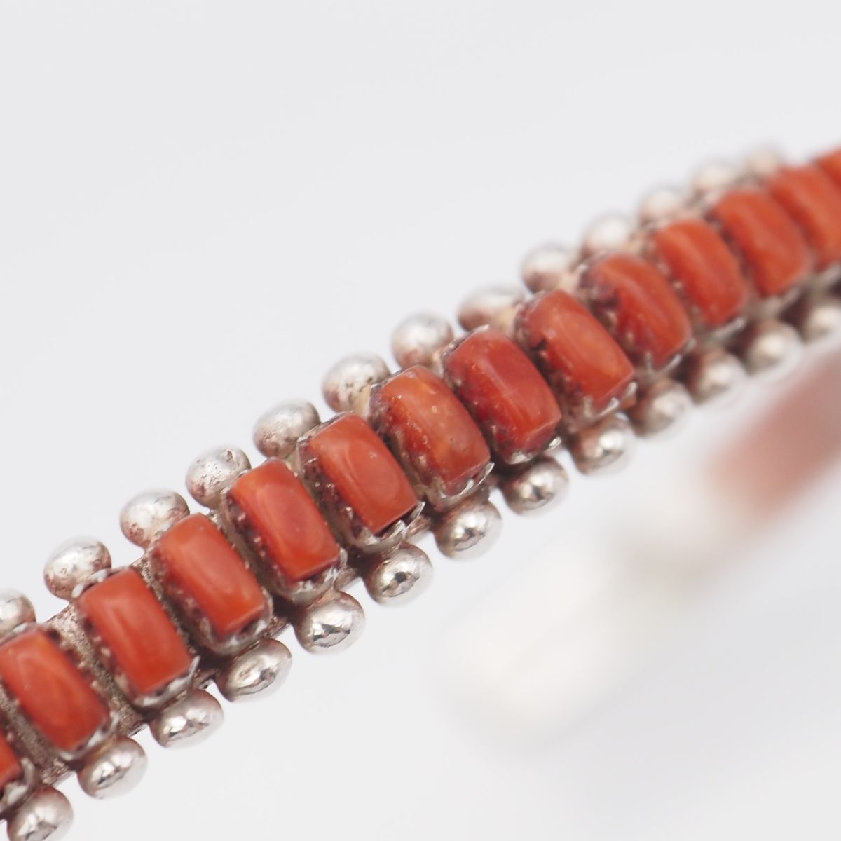 G306 赤珊瑚 サンゴ バングル デザイン シルバー 腕輪 ヴィンテージ 3