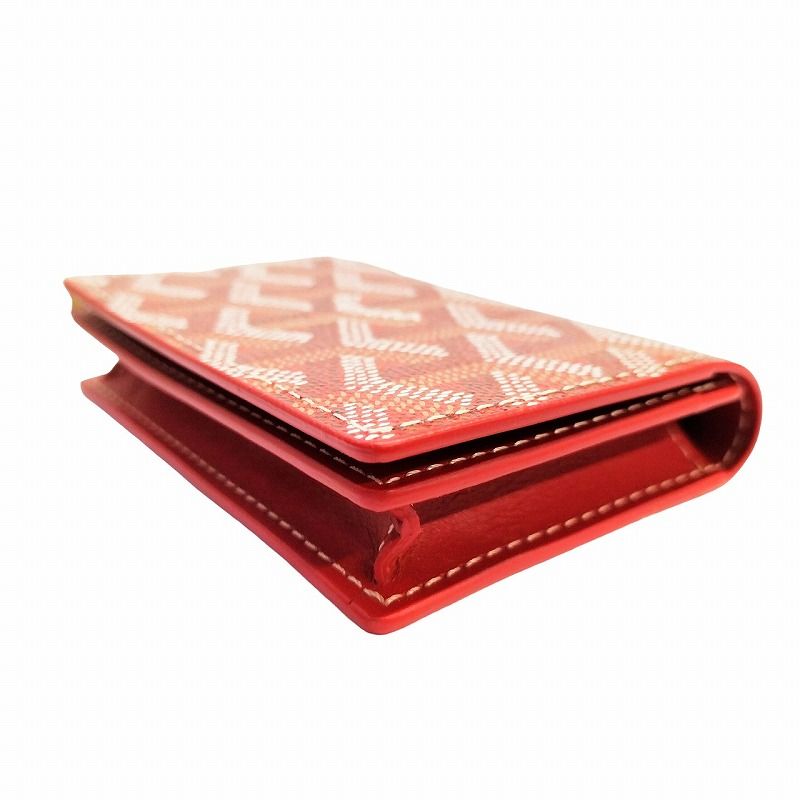 ゴヤール GOYARD 美品 名刺入れ カードケース レザー パスケース 名刺入れ レッド - メルカリ