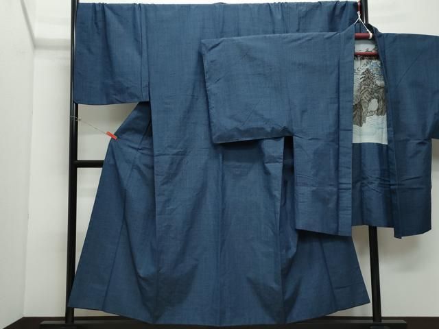 メンズ 平和屋着物○男性 紬 アンサンブル 色無地 憲法茶色 正絹 逸品