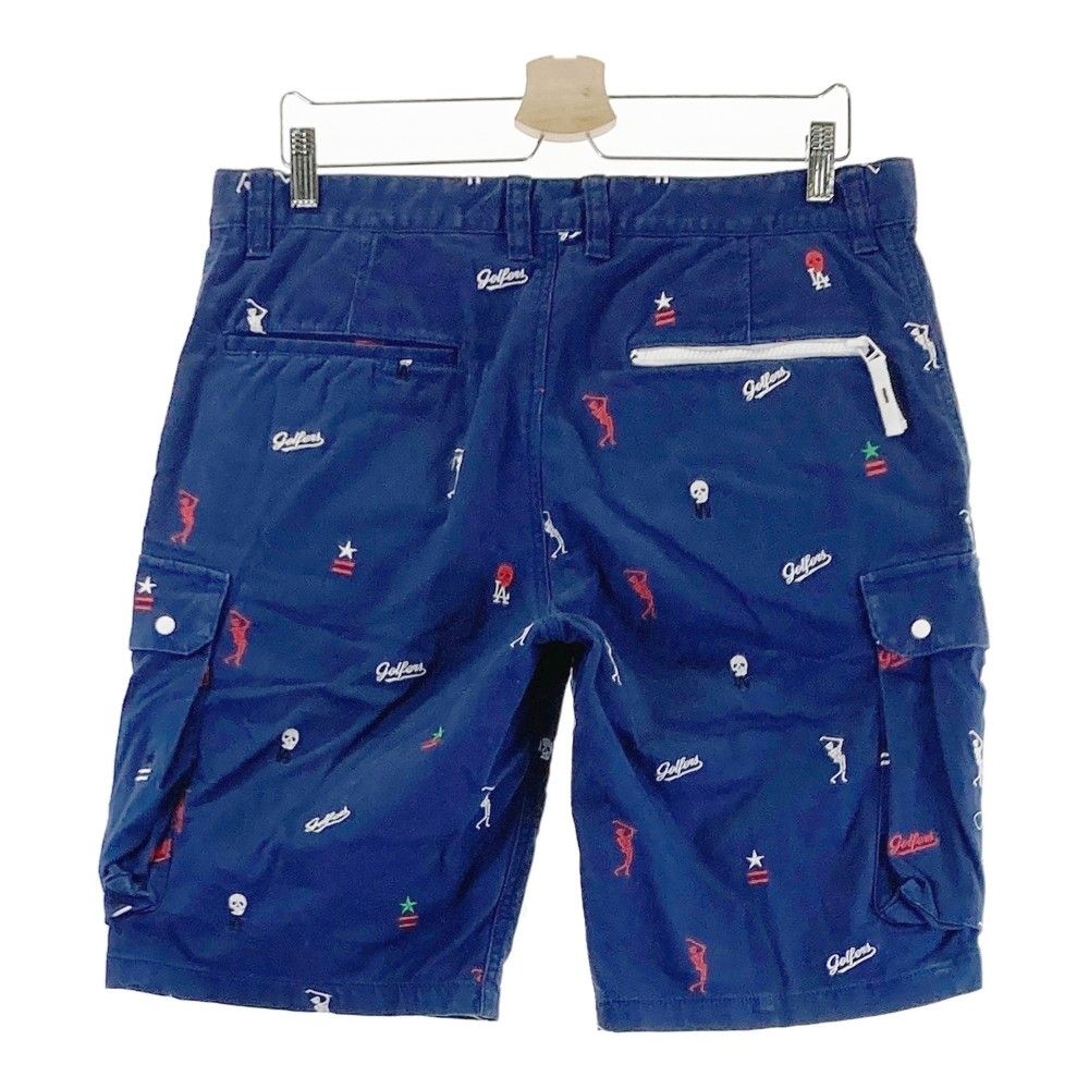 MARK&LONA マークアンドロナ ハーフパンツ ゴルフパンツ スカル 紺 M ゴルフ サイズ：XL MARK&LONA マークアンドロナ ストレッチ ハーフ