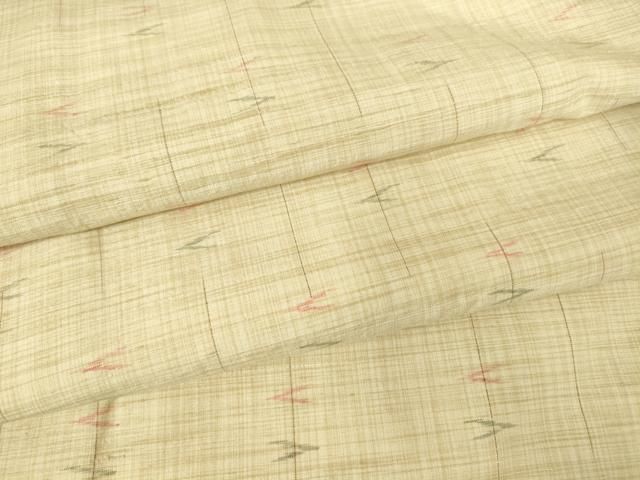 平和屋着物▽上質な紬 単衣 絣文 正絹 DAAV5838az
