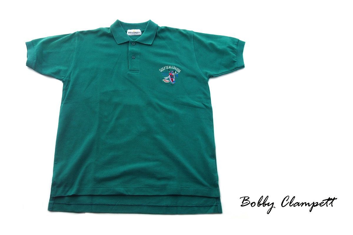 Bobby Clampett Used Border Short Sleeve Polo Shirt Mens Golf Wear L