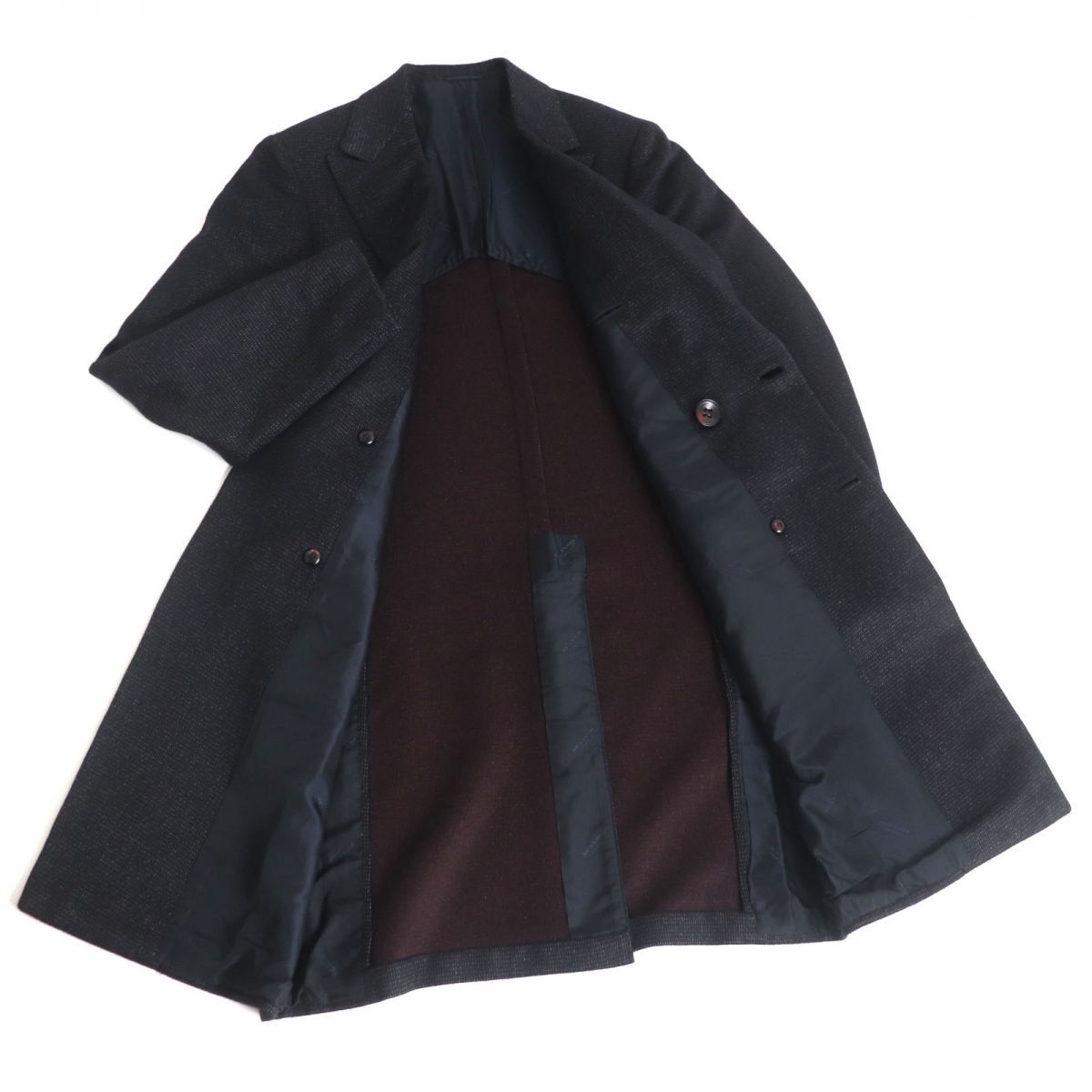 極美品□Kiton/キートン 織柄 カシミヤ×シルク×ビキューナ ダブル 