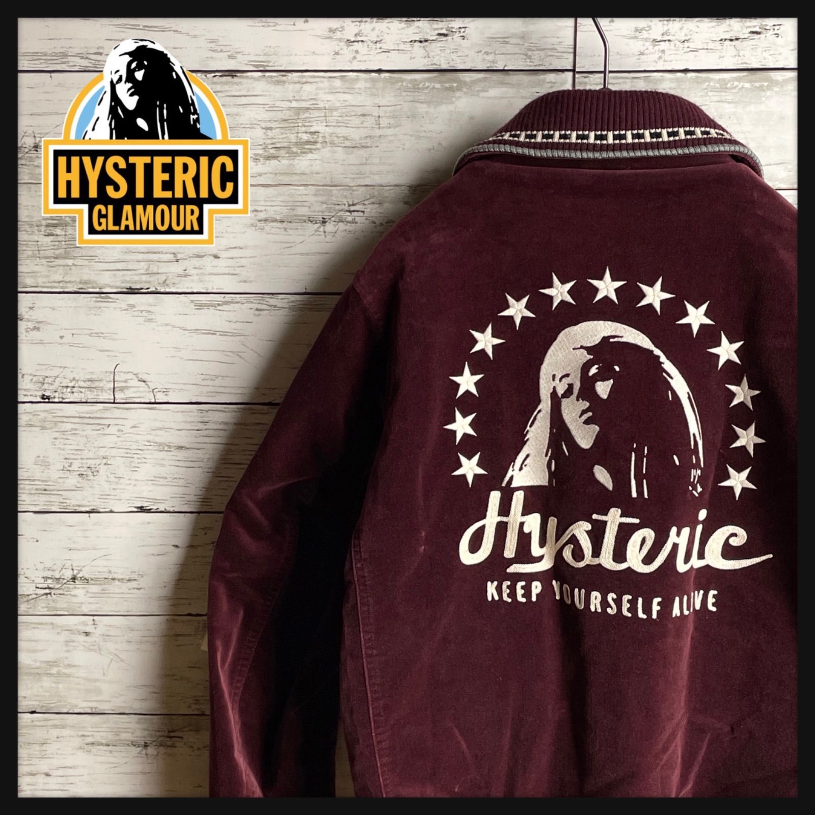 HYSTERIC GLAMOUR - 入手困難 ヒステリックグラマー ベロアジップジャケット バイクガール豪華刺繍の通販 by chumi's  shop｜ヒステリックグラマーならラクマ