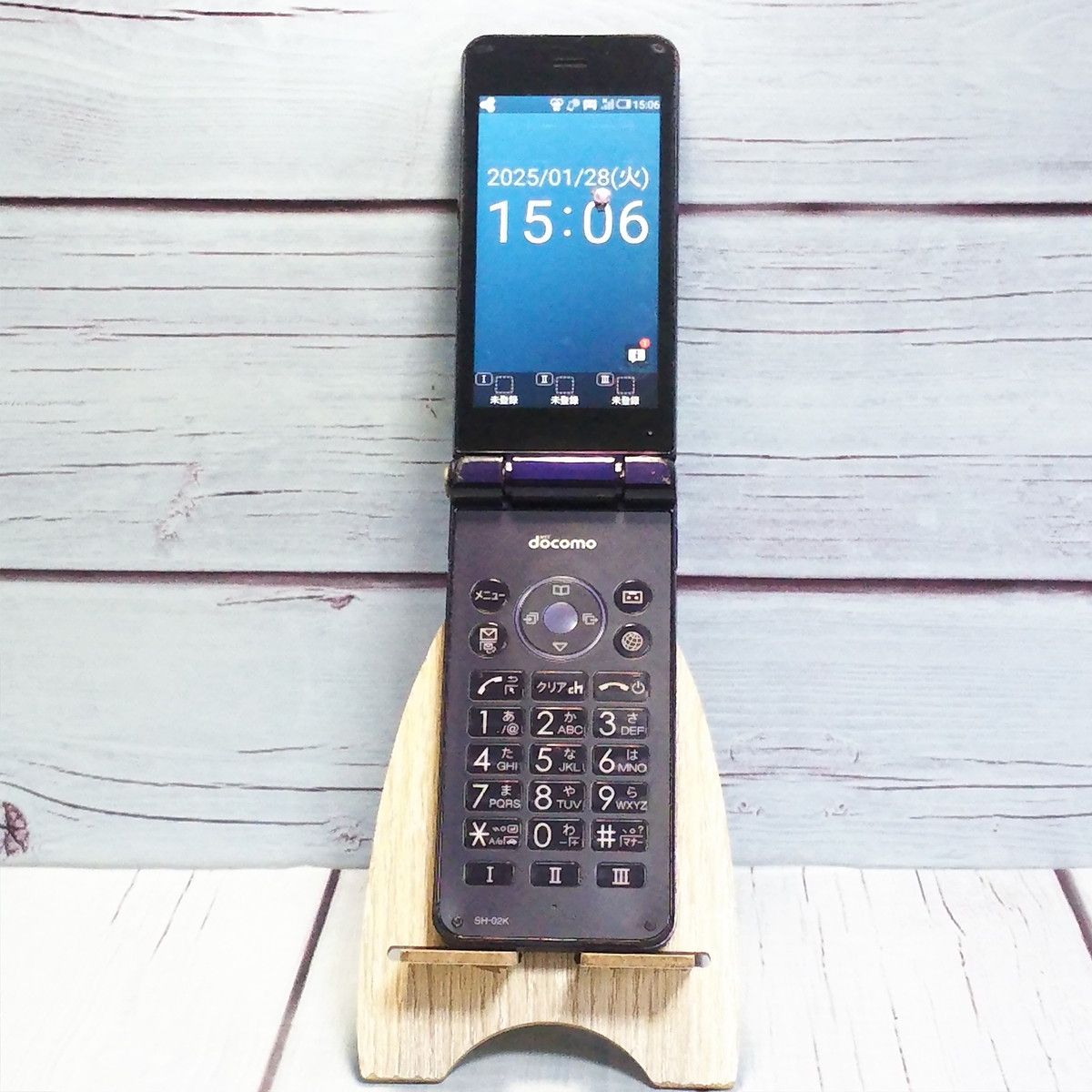 【送料無料】docomo SHARP カメラレスケータイ SH-02K ブルーブラック ネイビー 本体 白ロム SIMロック解除済み SIMフリー C202951