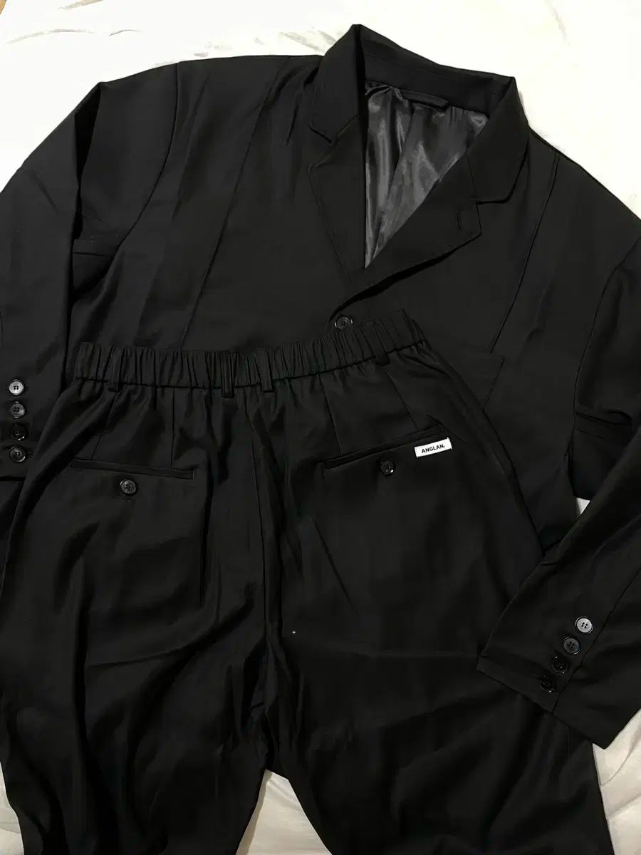 セットアップ アングルラン ブレーザー ジャケット ワイド パンツ