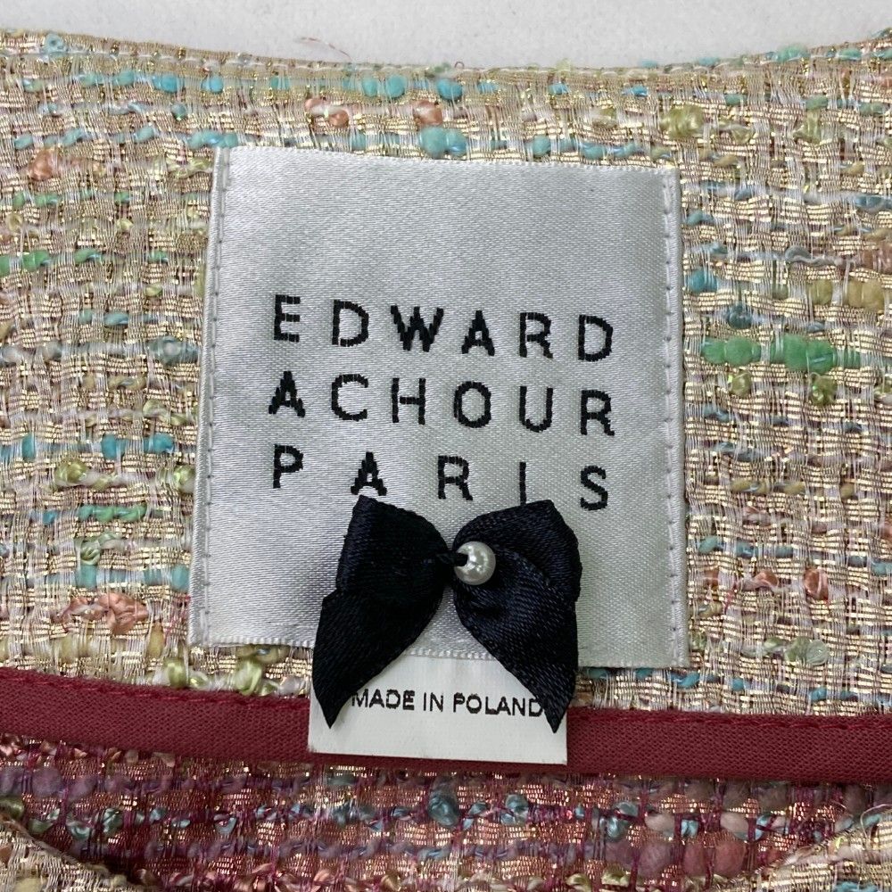 EDWARD ACHOUR PARIS エドワード アシュール パリ ツイード ノーカラーコート ベージュ系 36 [240101265900]  レディース - メルカリ