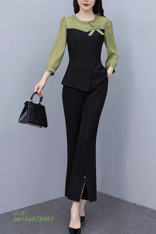 かっこいい パンツドレス セットアップ レディース おしゃれ パンツ パーティードレス 長袖 お呼ばれ 大きいサイズ ドレス 結婚式 4L 3L 5L パンツスーツ pai5a978483