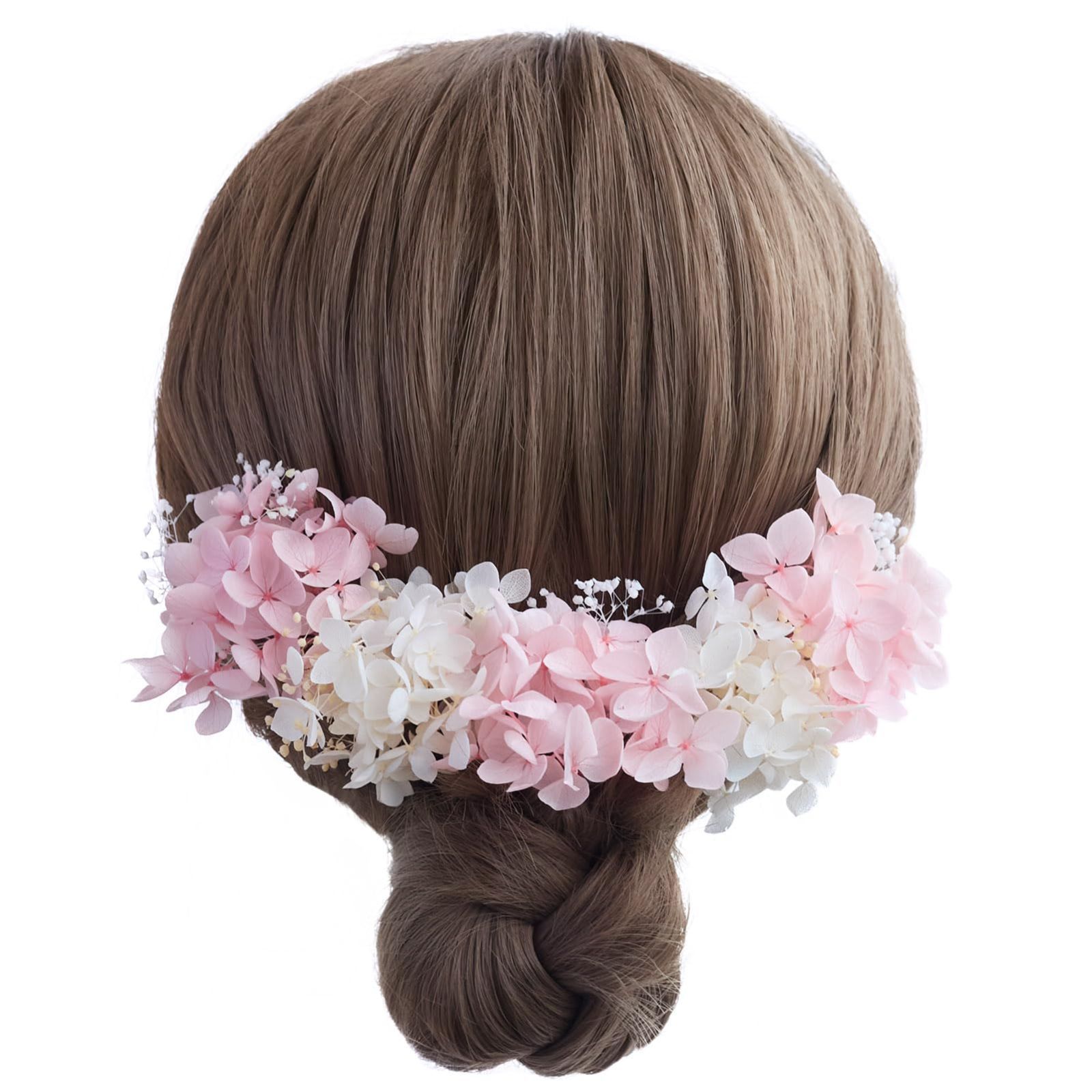 [R-QINYUER] 髪飾り ヘッドドレス プリザーブドフラワー ウェディング ブライダル 成人式 結婚式 七五三 5点展開 花飾りヘアアクセサリー セットアップ 祭り 花火大会 卒業式 浴衣 前撮り