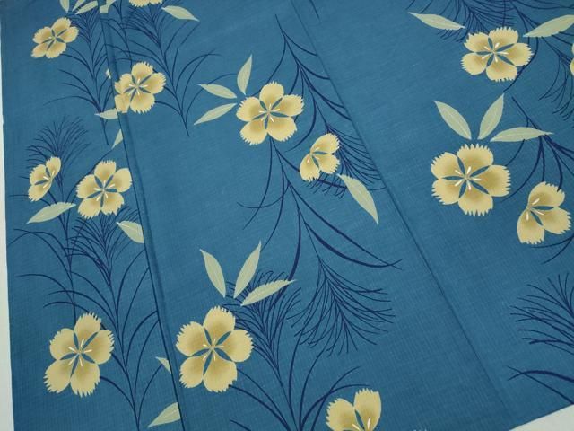 平和屋着物∴夏物 浴衣 枝葉文 綿 逸品 CAAW0934ng