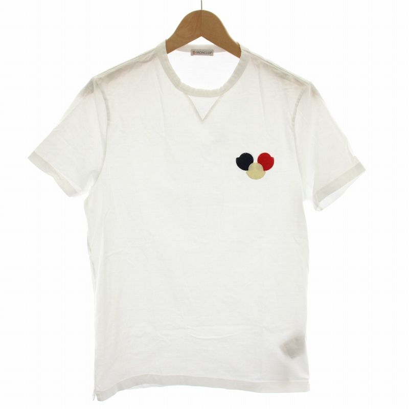MONCLER ホワイト Tシャツ　モンクレール　訳あり　激安　白　メンズ MONCLER ホワイト Tシャツ モンクレール 訳あり 激安 白 メンズ