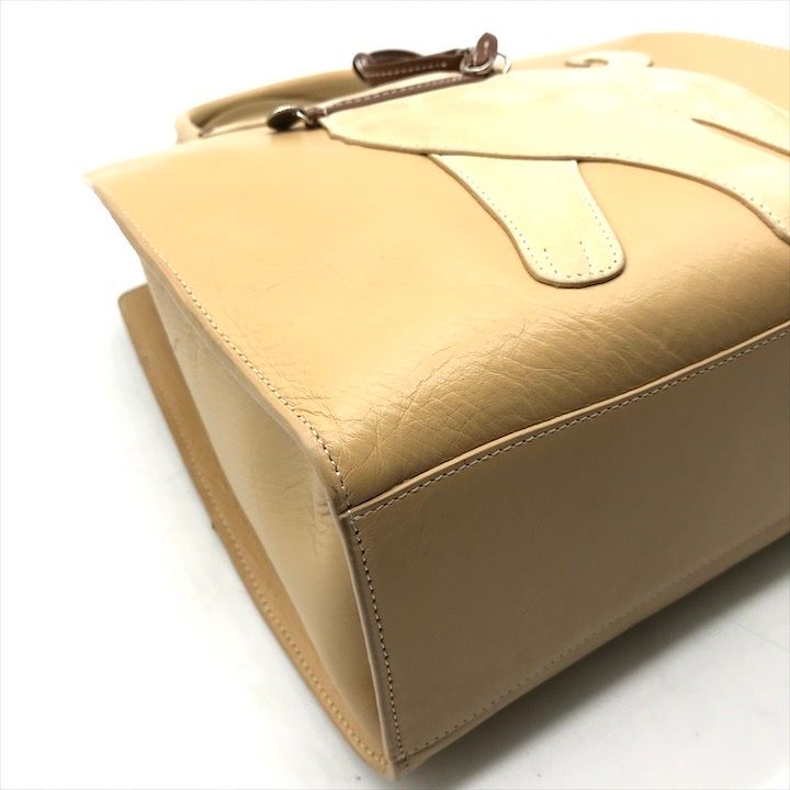 【新品未使用】Kitamura ベージュ水色レザートートバッグ セミショルダーバッグ｜キタムラオンラインショップ
