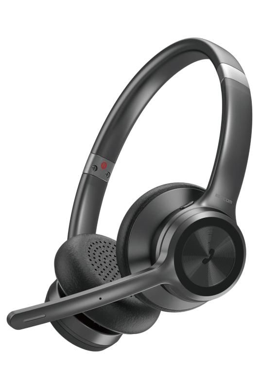 エレコム ワイヤレスヘッドセット Bluetooth|有線 ノイズリダクション機能付き ミュートボタン付き ブラック LBT-HSOH20BK