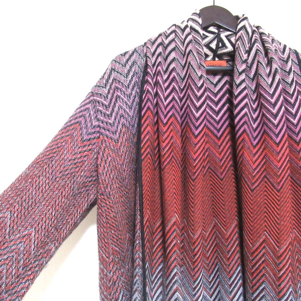 美品 MISSONI ミッソーニ シェブロンボーダー柄 ニット ガウン