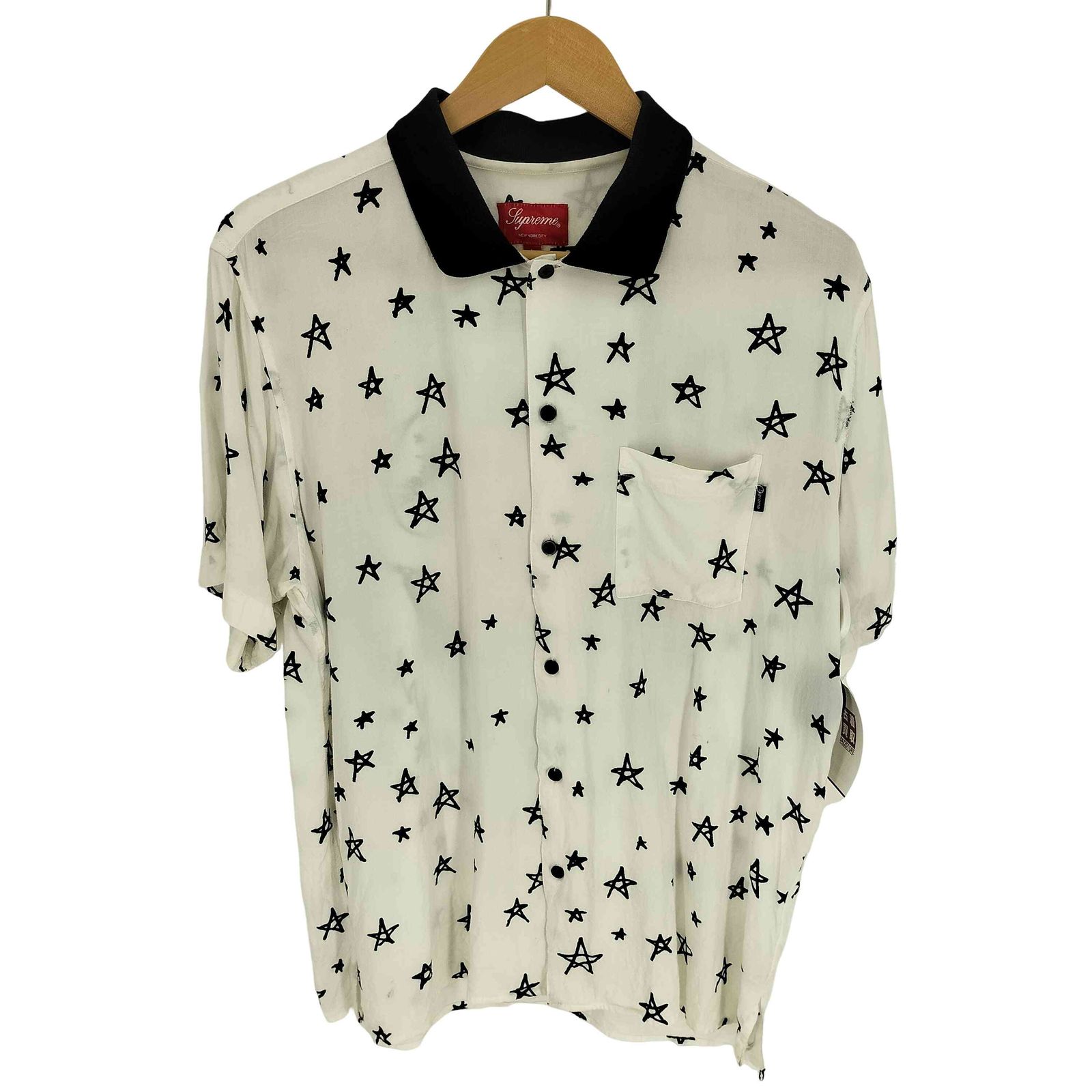 シュプリーム レーヨン シャツ ポロ supreme L デビル 手書き 星 シュプリーム レーヨン シャツ ポロ supreme L デビル 手書き 星