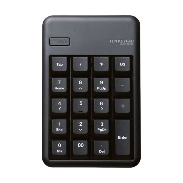 (まとめ) エレコム2.4GHzワイヤレステンキーパッド ブラック TK-TDM017BK 1個 