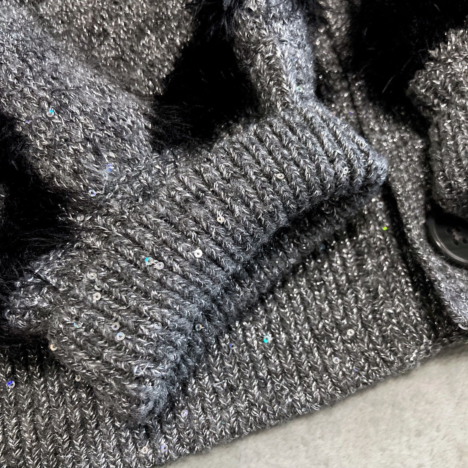 HARE イソザイラインスパンコールカーディガン